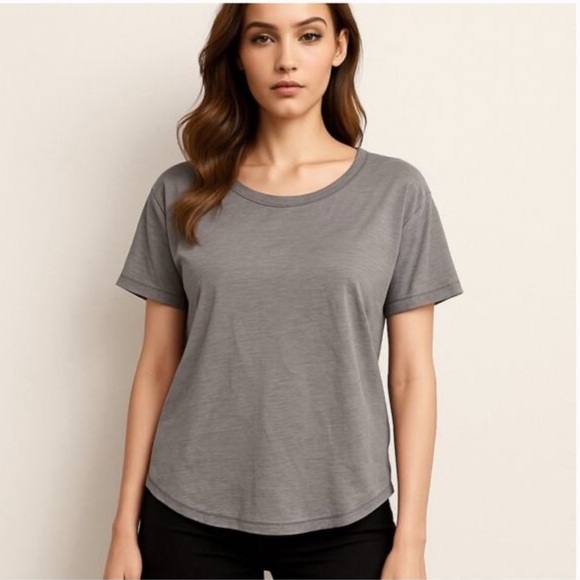Barefoot Dreams Tops - NWT Barefoot Dreams Slub Jersey Dropped Shoulder Tee - Dove Gray